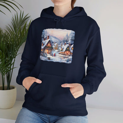 Snowy Christmas Village 6 - Hooded Sweatshirt