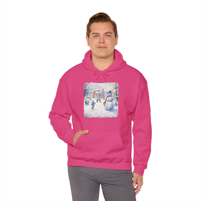 Snowman In Village 2 - Hooded Sweatshirt