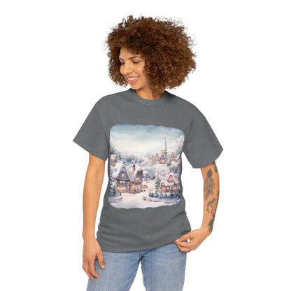 Snowy Christmas Village-T-Shirt