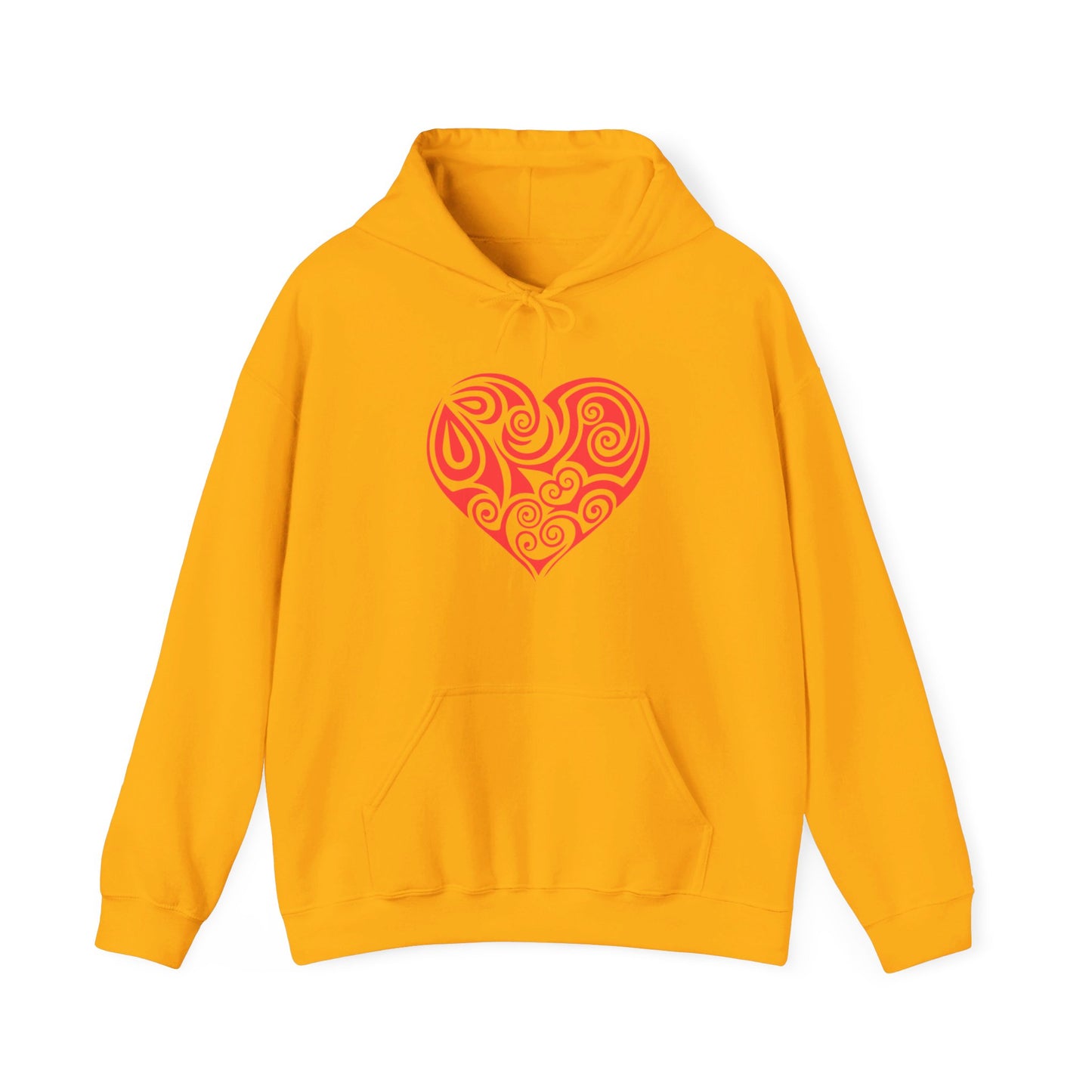 Heartfelt Love, Bold Red Heart - Hooded Sweatshirt