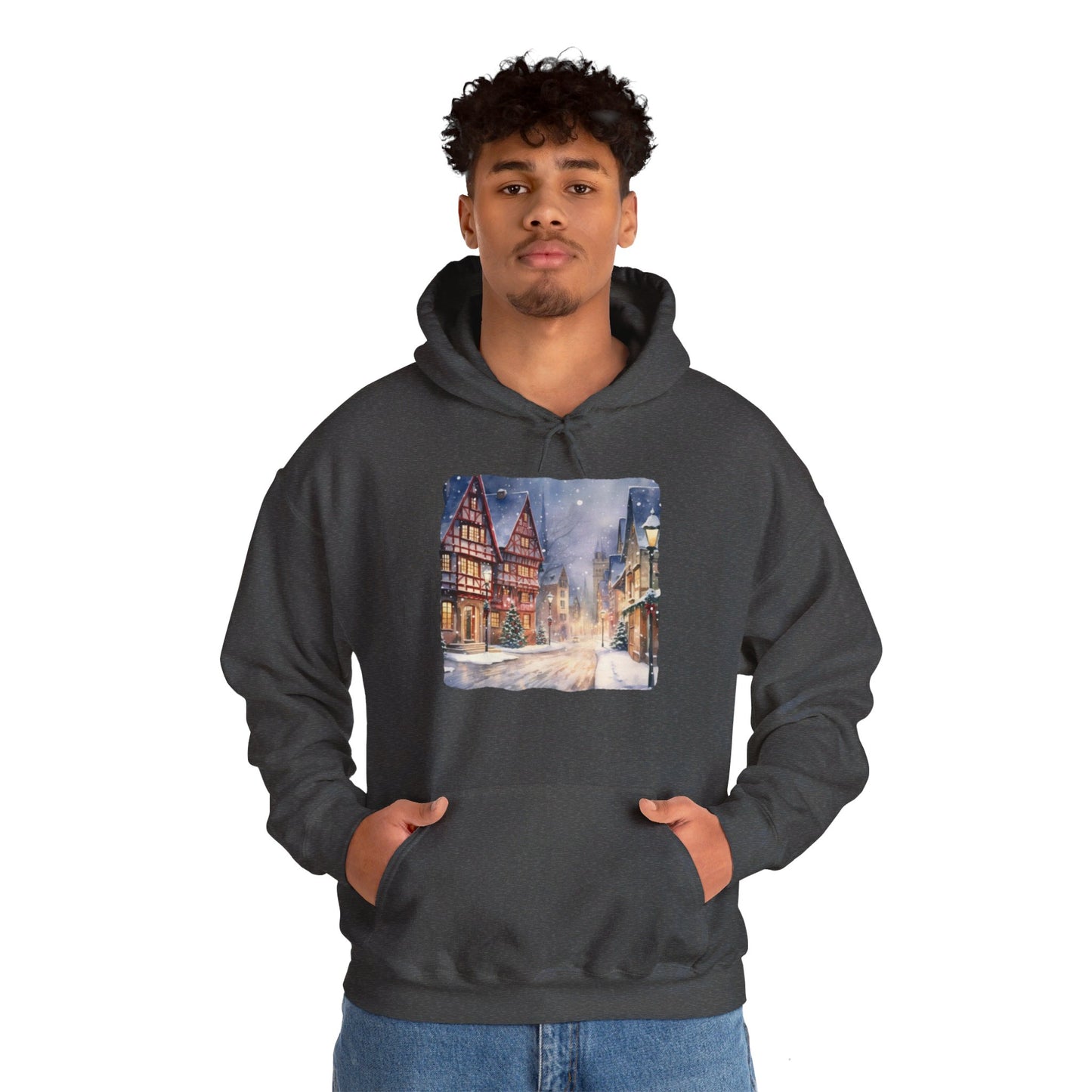 Snowy Christmas Village 13 - Hooded Sweatshirt