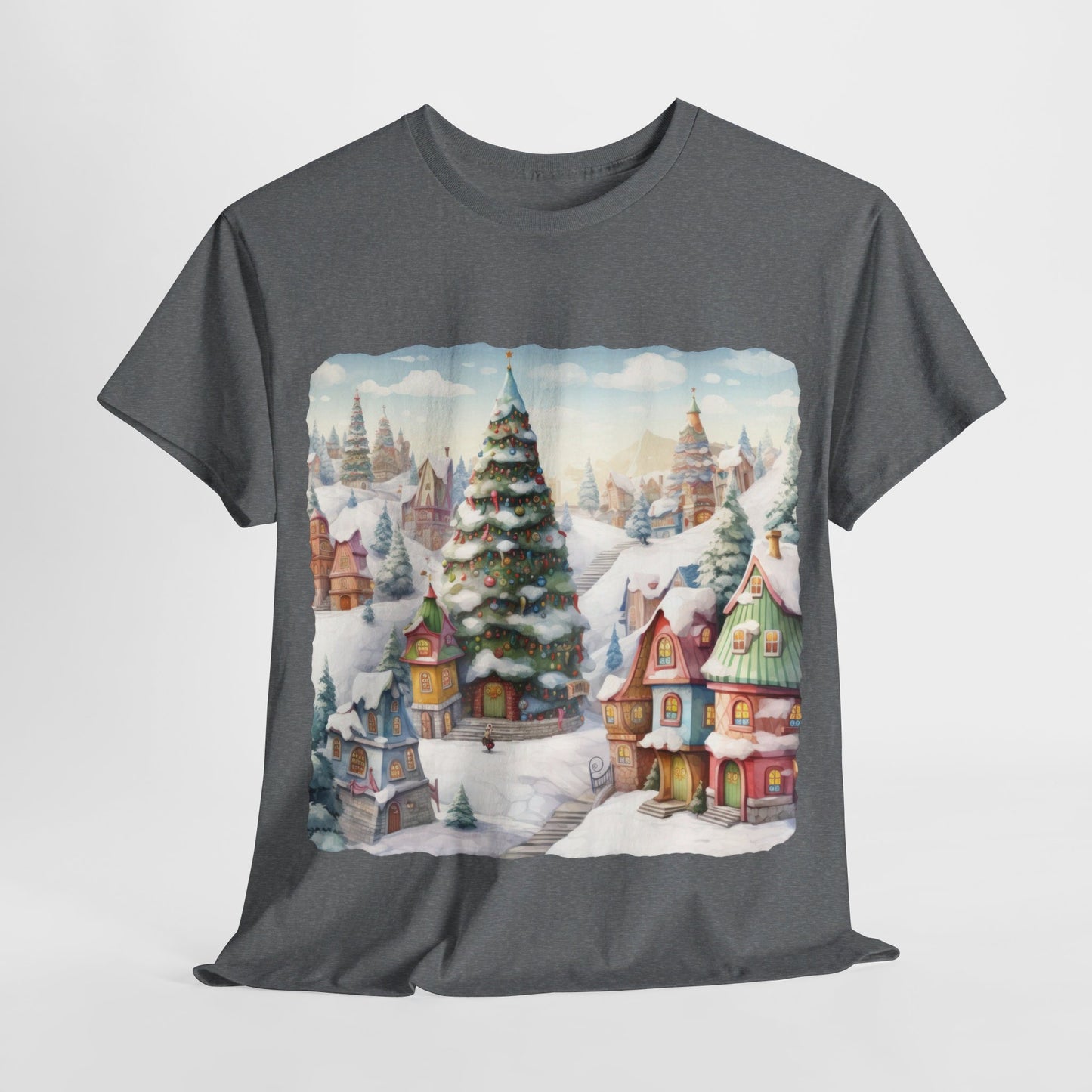 Snowy Christmas Village-16-T-Shirt