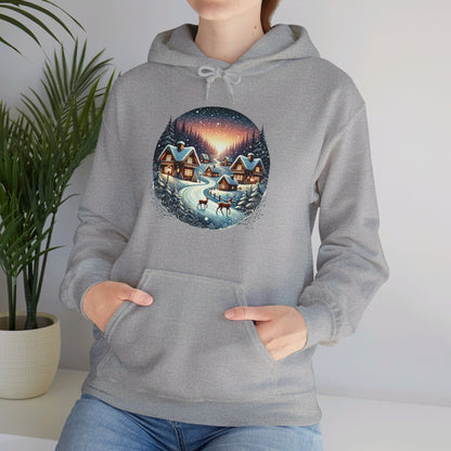 Snow Night Christmas Village - Hooded Sweatshirt