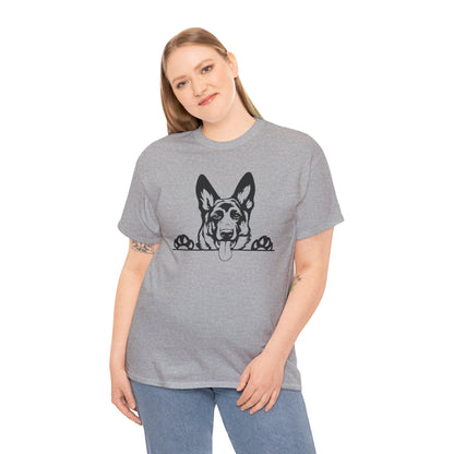 German Shepherd, Peeking with Charm - T-Shirt