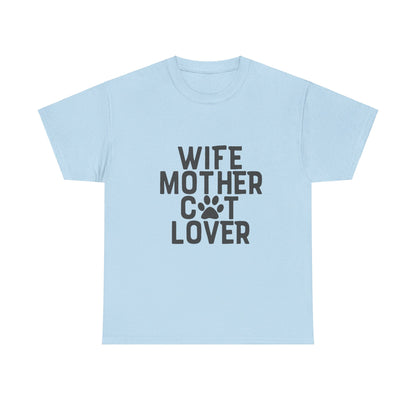 Wife, Mother, Cat lover - T-Shirt