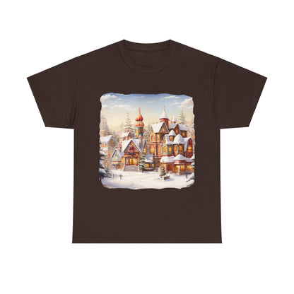 Snowy Christmas Village-12-T-Shirt